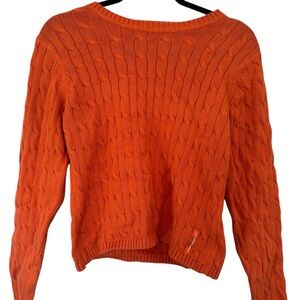 Polo Ralph Lauren Vibrant Orange Cable Knit Sweater